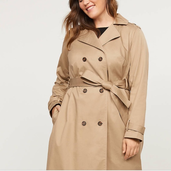 Lane Bryant Khaki Belted Trench Coat 